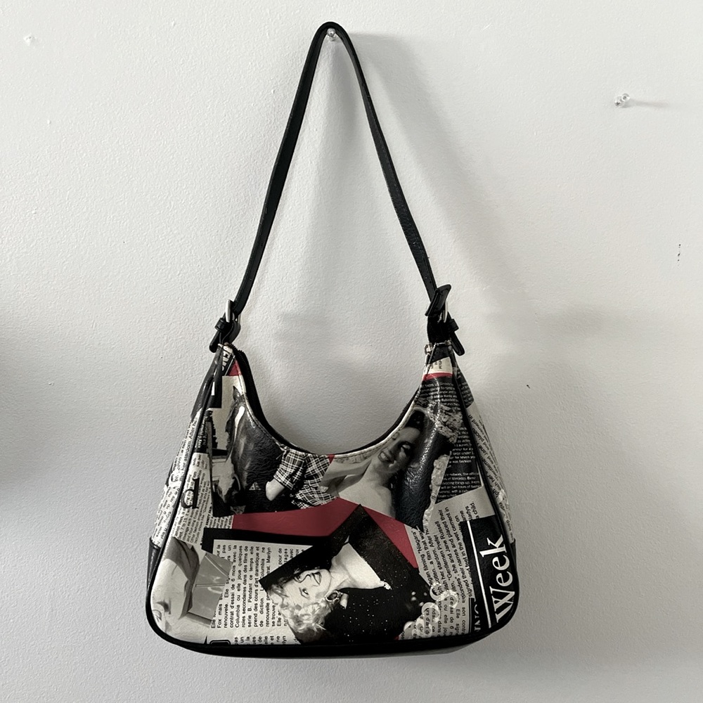 Marilyn Manroe shoulder purse black/red/white #vintage